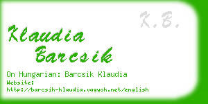 klaudia barcsik business card